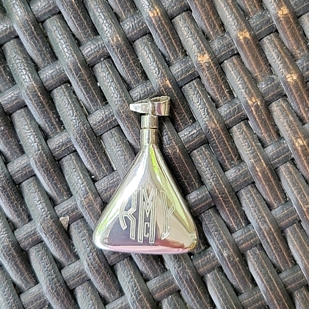 Vintage perfume initialed necklace charm